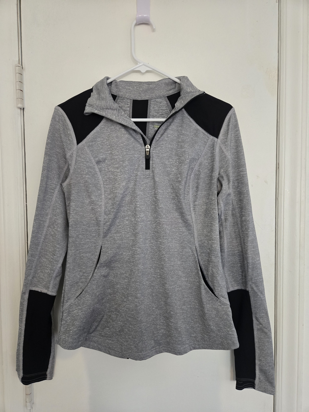 Gray Half-Zip Active Long-Sleeve Top